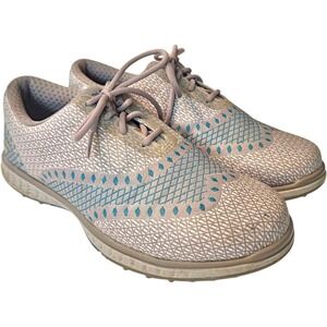 Skechers Go Golf Elite Shoes Spikeless Waterproof Lightweight Gray Blue Womens 6